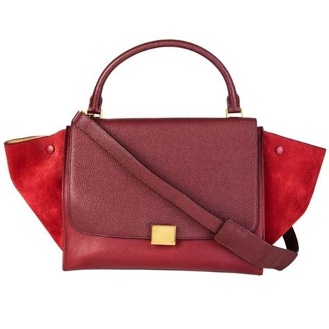 celine burgundy trapeze bag|Celine pouch with strap.